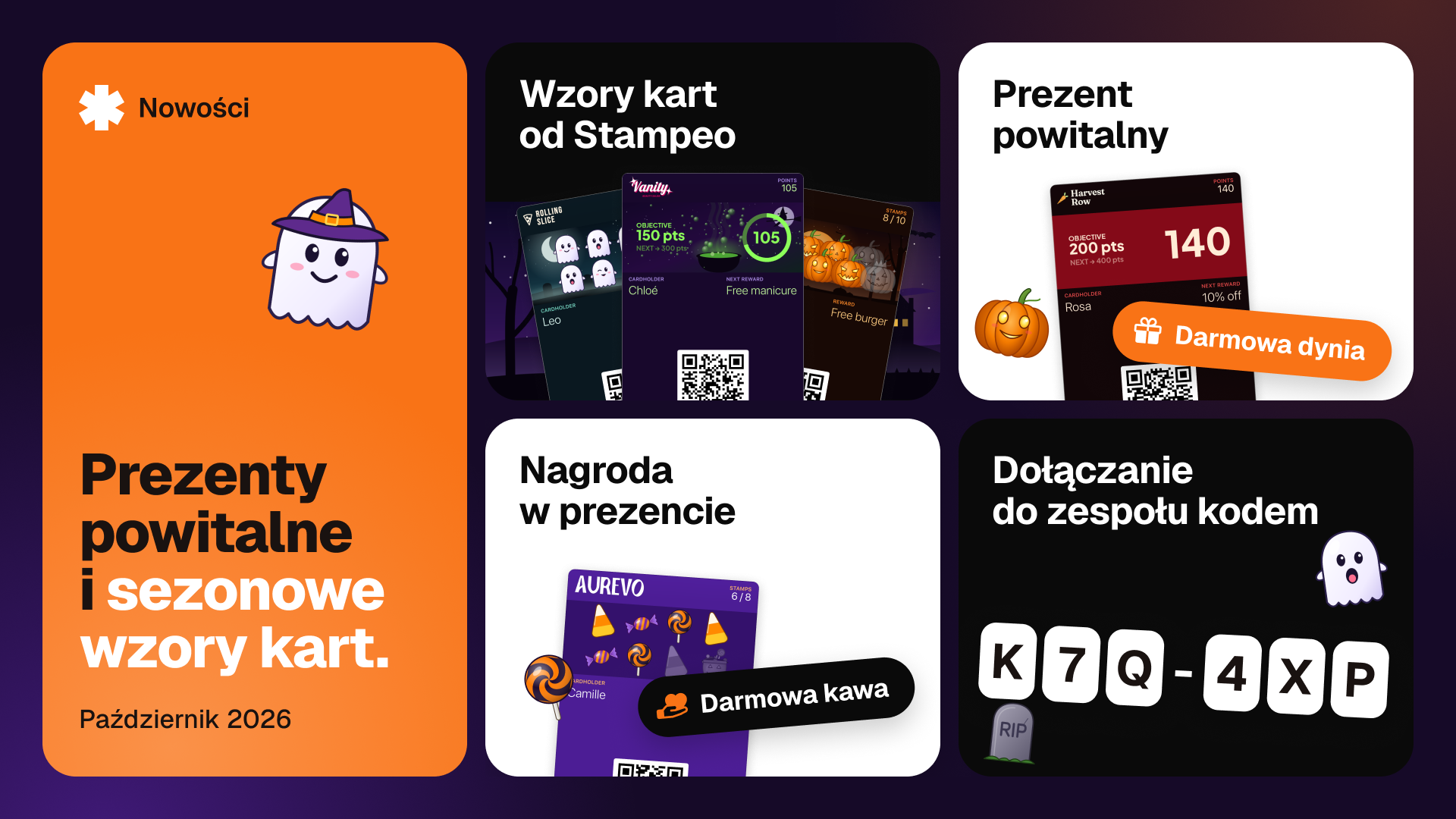 Prezenty powitalne i sezonowe wzory kart
