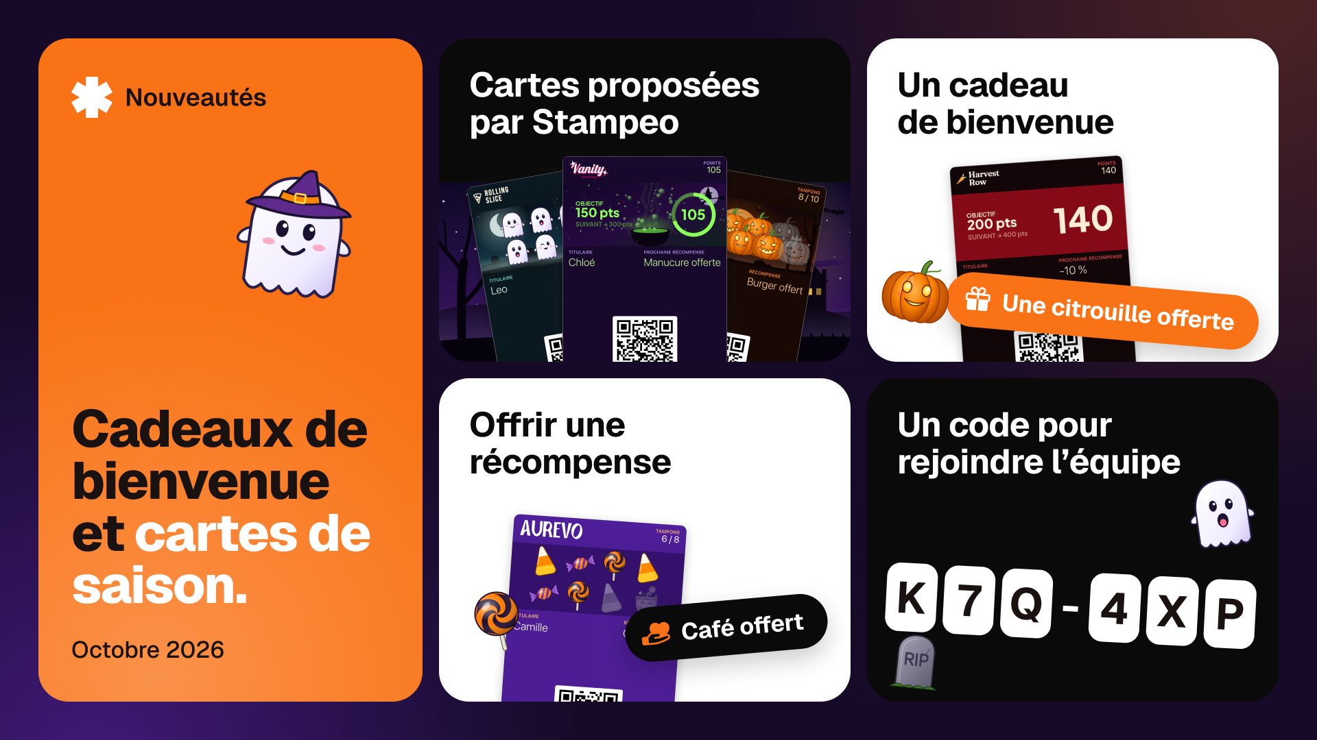 Cadeaux de bienvenue et cartes de saison